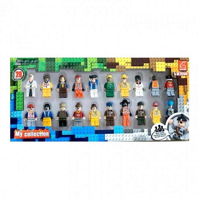 آدمک لگو کودک 20عددی طرح B مدل 25794 Ausini 20 Assorted Building Block Figures B